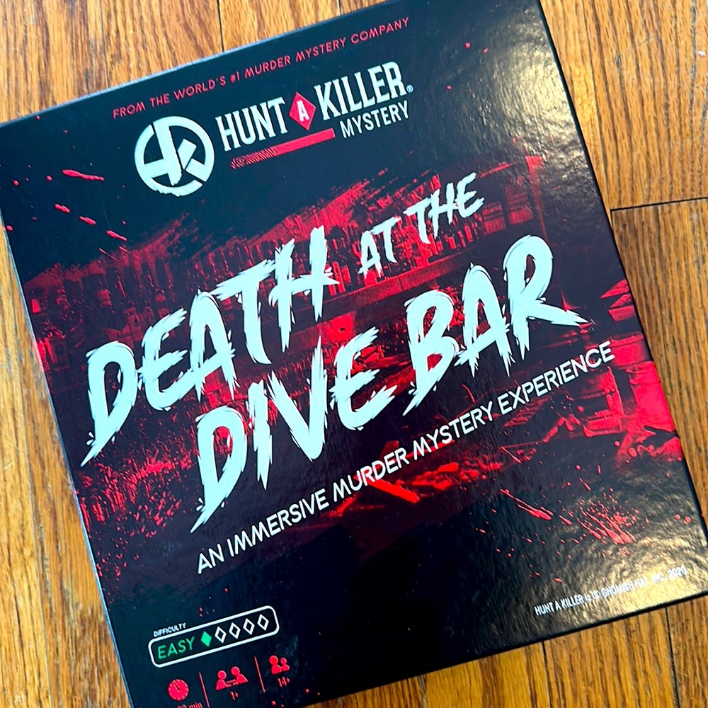 NEW! Mystery Game Hunt a Killer Game “Death at the Dive Bar” Rated Easy Age 14